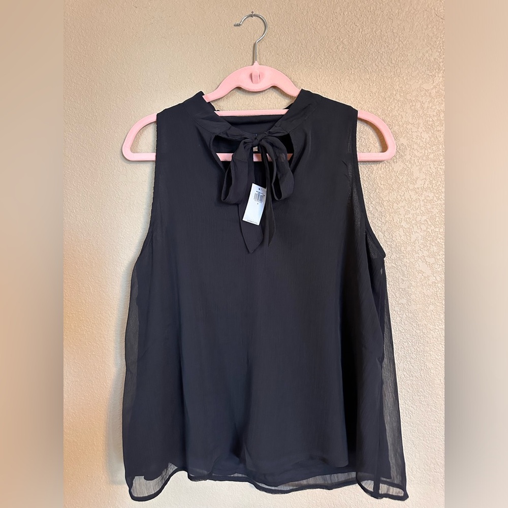 High Neck Bow-Front Chiffon Top for Women